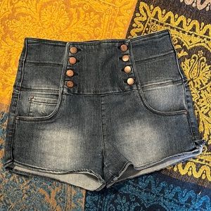 Tinseltown Sailor Style Denim Shorts